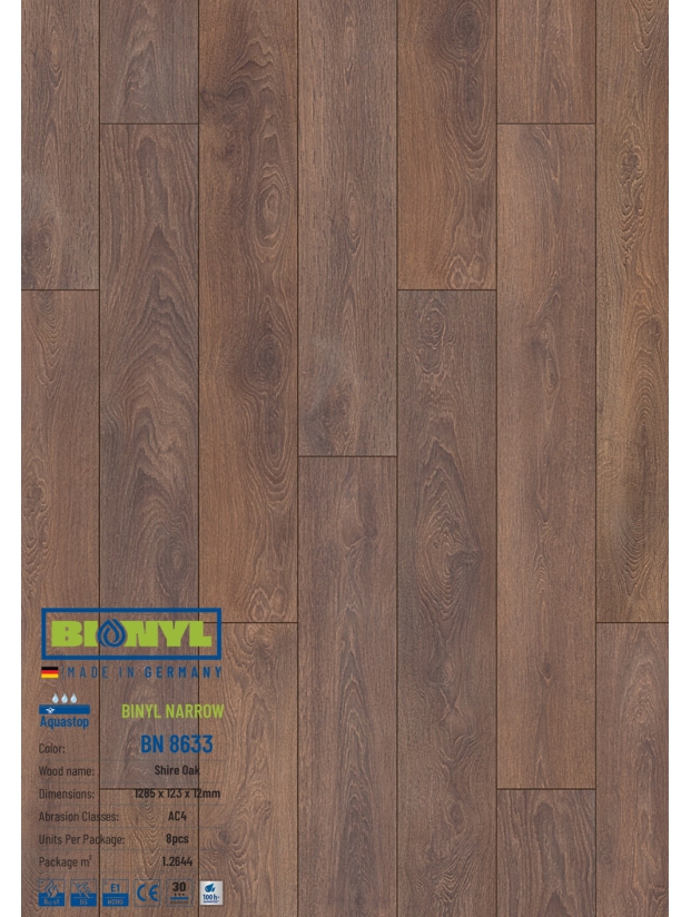 Sàn gỗ Binyl Narrow – 12mm BN8633